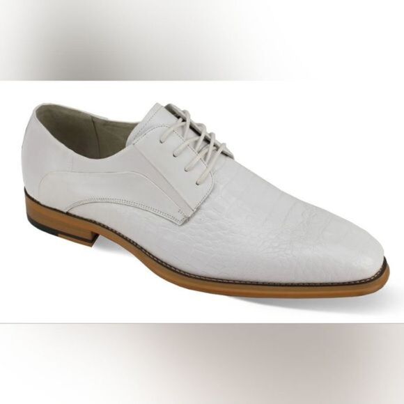 GIOVANNI MEN'S MASON LEATHER LACE UP DRESS SHOE ALLIGATOR STYLE. - Picture 1 of 1
